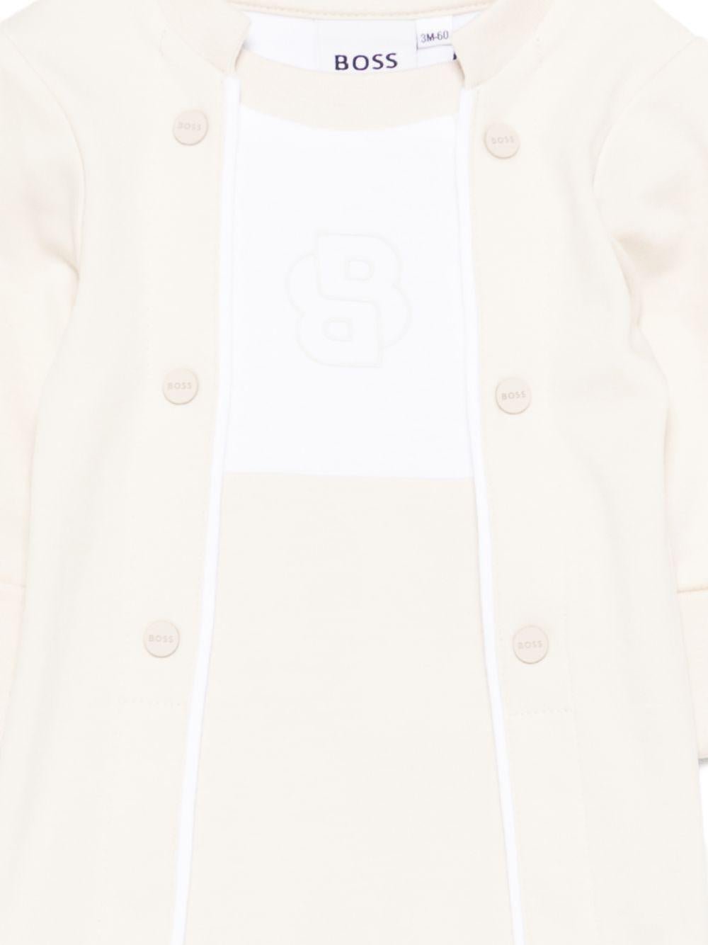 Pigiama per neonato Boss Kidswear beige con chiusura con bottoni - Rubino Kids