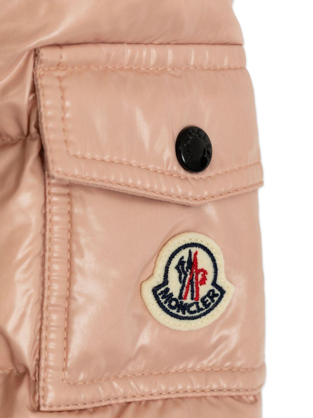 Piumino Badycon per bambina Moncler Enfant rosa con cappuccio ampio - Rubino Kids