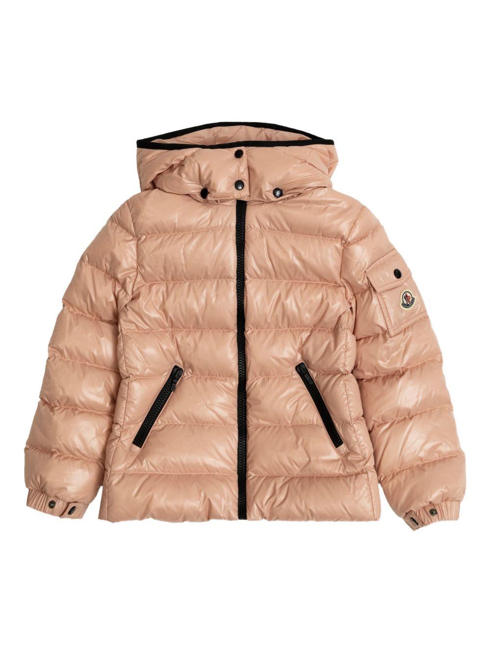 Piumino Badycon per bambina Moncler Enfant rosa con cappuccio ampio - Rubino Kids
