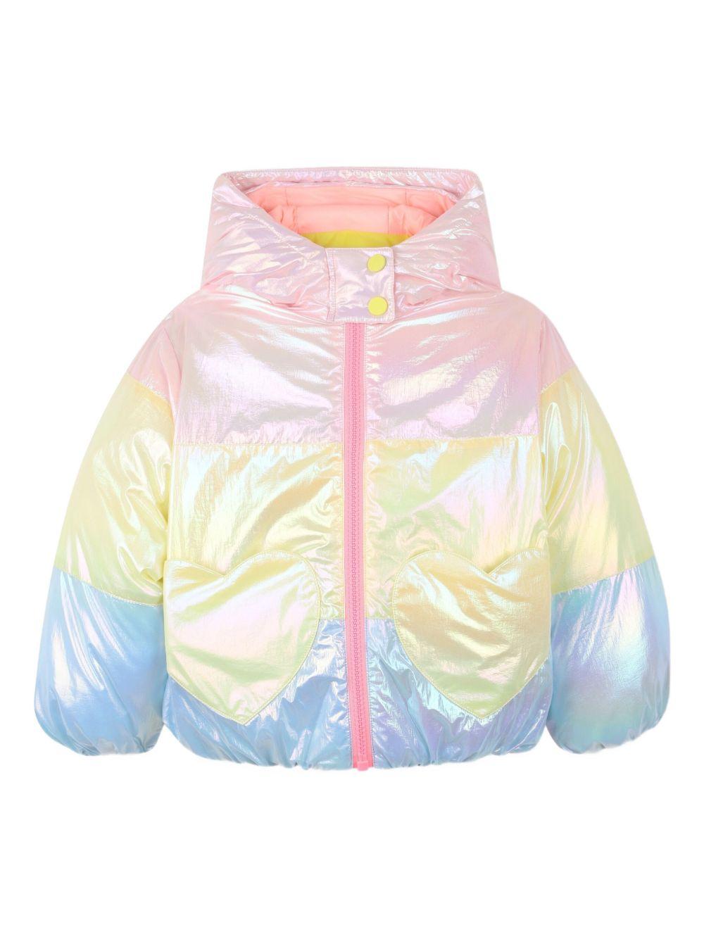 Piumino per bambina Billieblush multicolore con design color - block iridescente - Rubino Kids