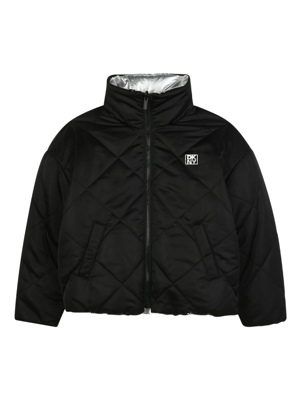 Piumino per bambina Dkny Kids nero con design trapuntato - Rubino Kids