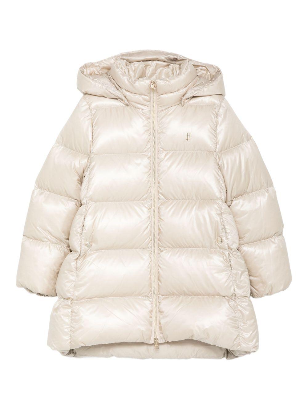 Piumino per bambina Herno Kids beige con cappuccio - Rubino Kids