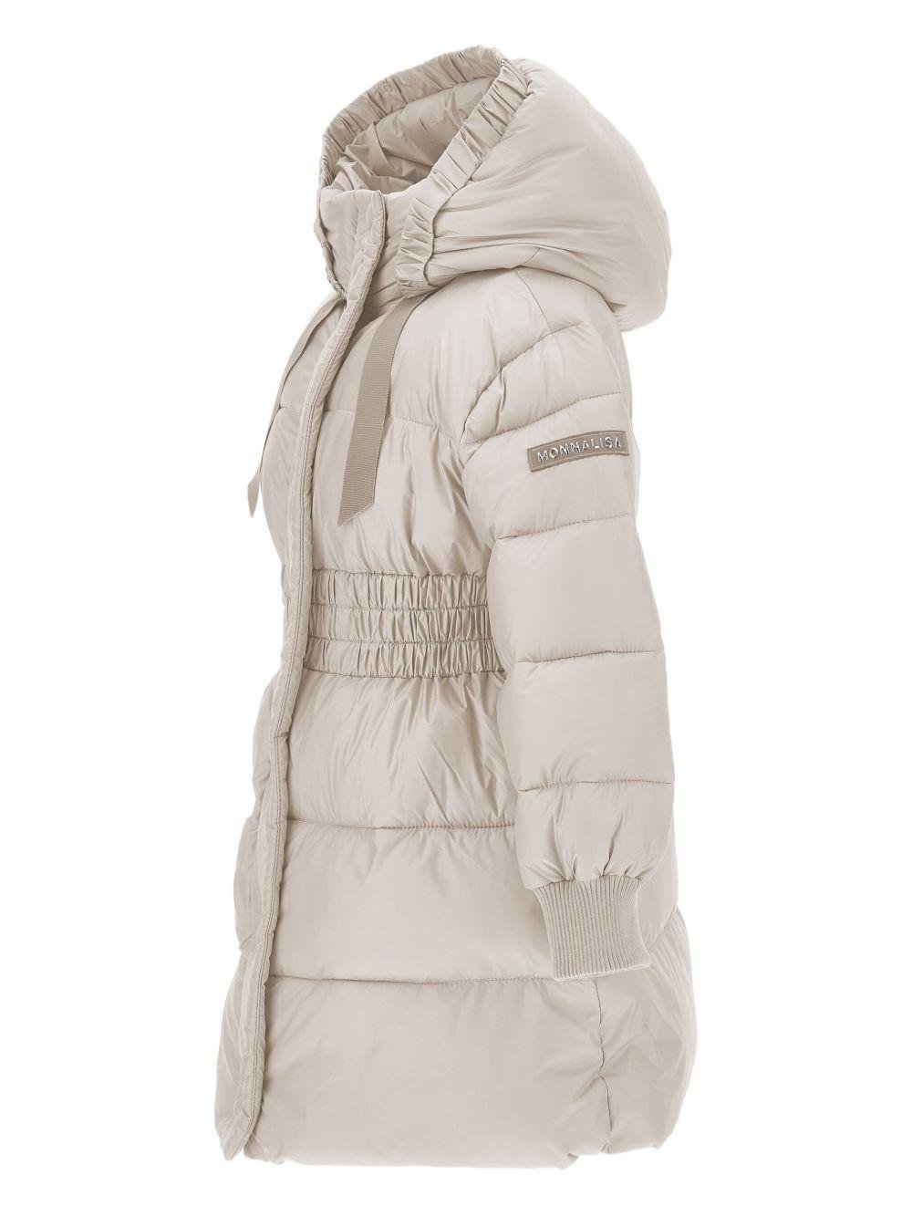 Piumino per bambina Monnalisa beige con cappuccio - Rubino Kids