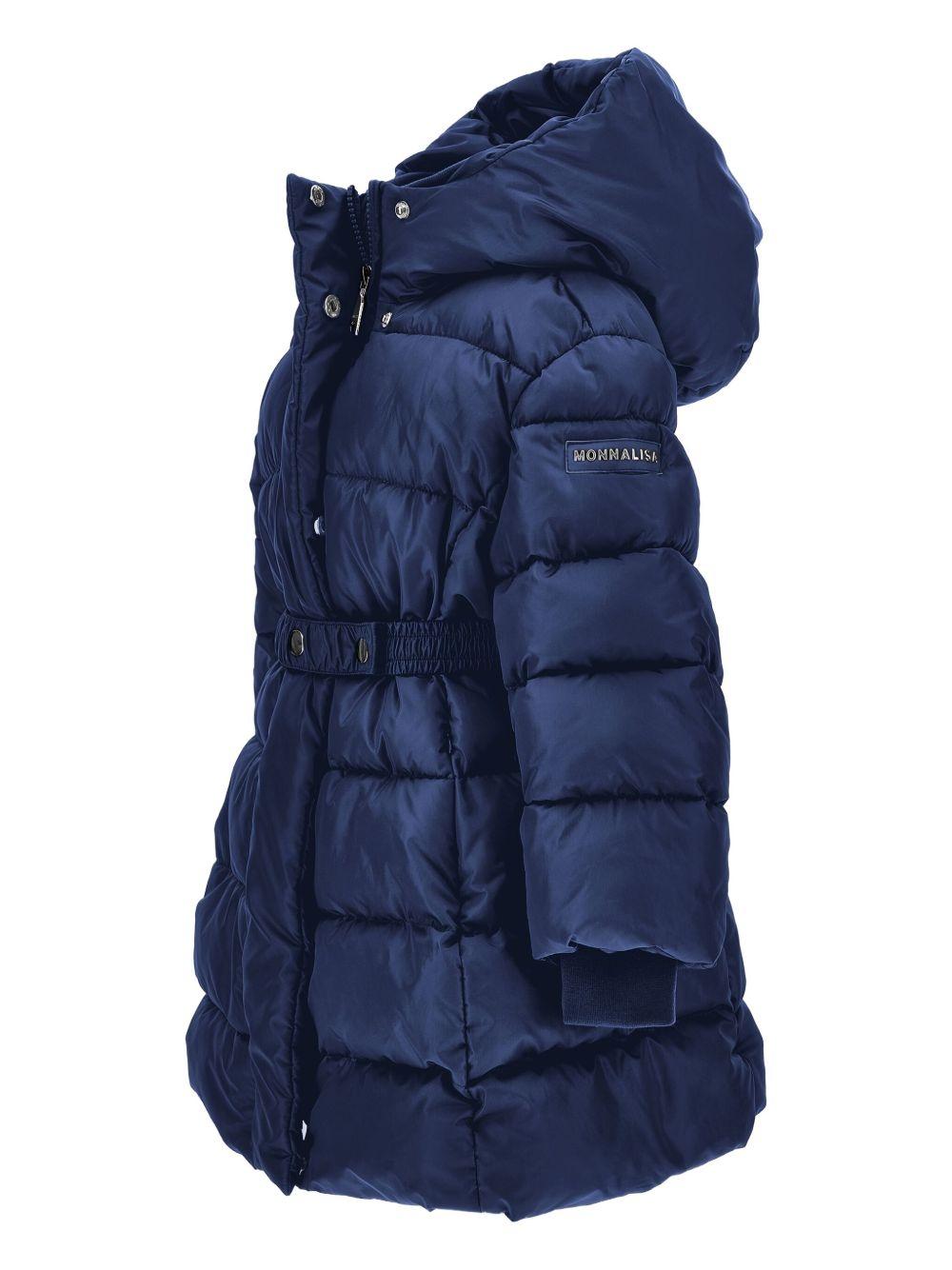 Piumino per bambina Monnalisa blu con cappuccio - Rubino Kids