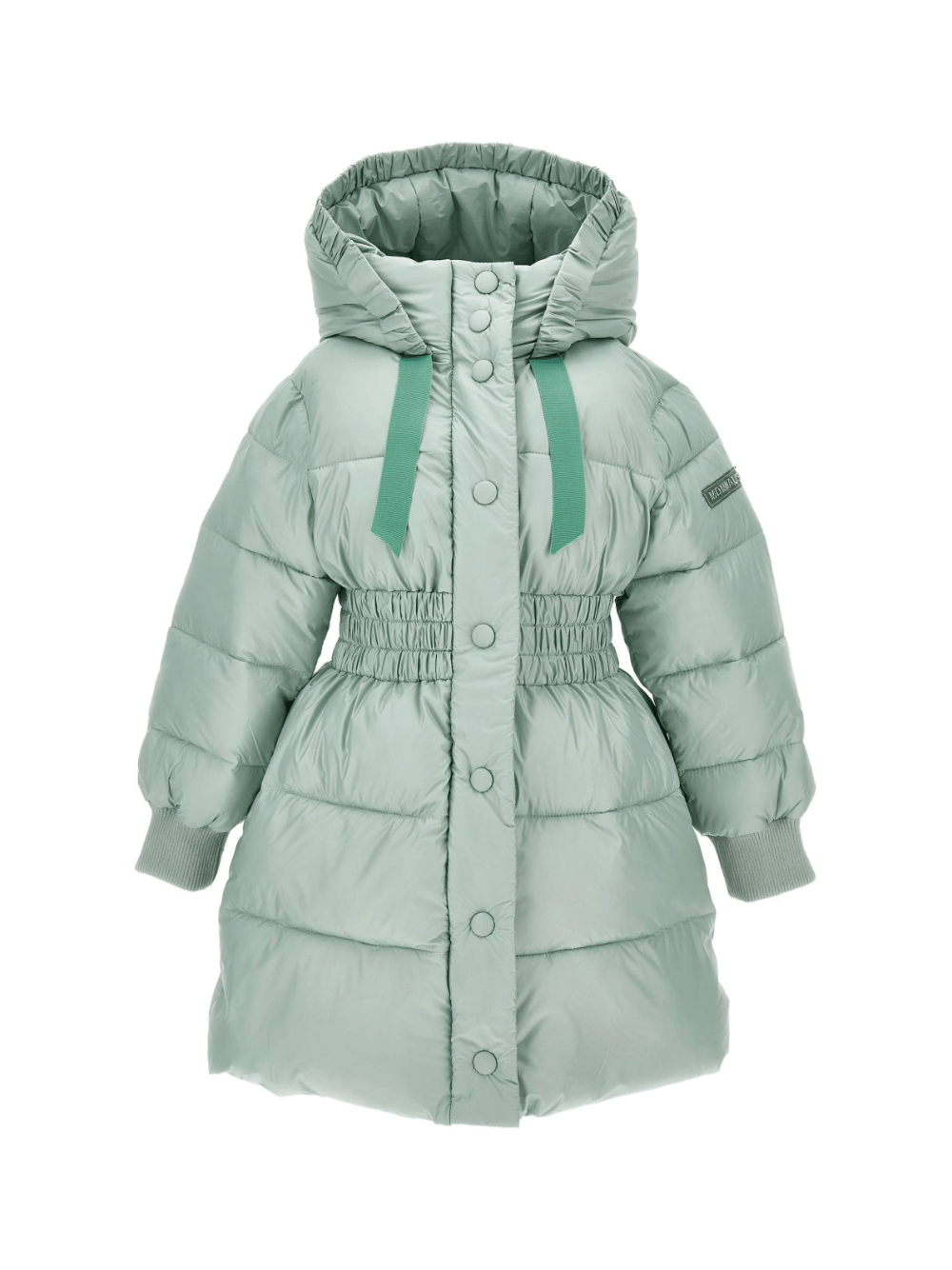 Piumino per bambina Monnalisa verde menta con cappuccio - Rubino Kids