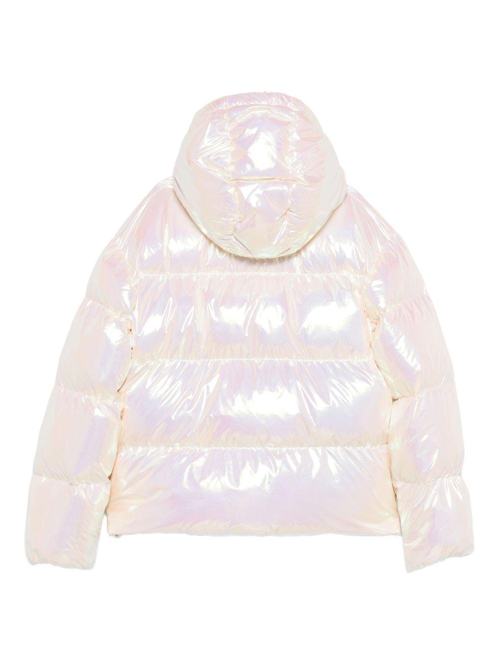 Piumino per bambina Palm Angels Kids rosa con effetto iridescente - Rubino Kids