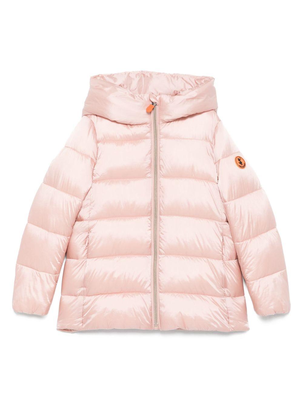 Piumino per bambina Save The Duck Kids Gracie rosa con cappuccio - Rubino Kids