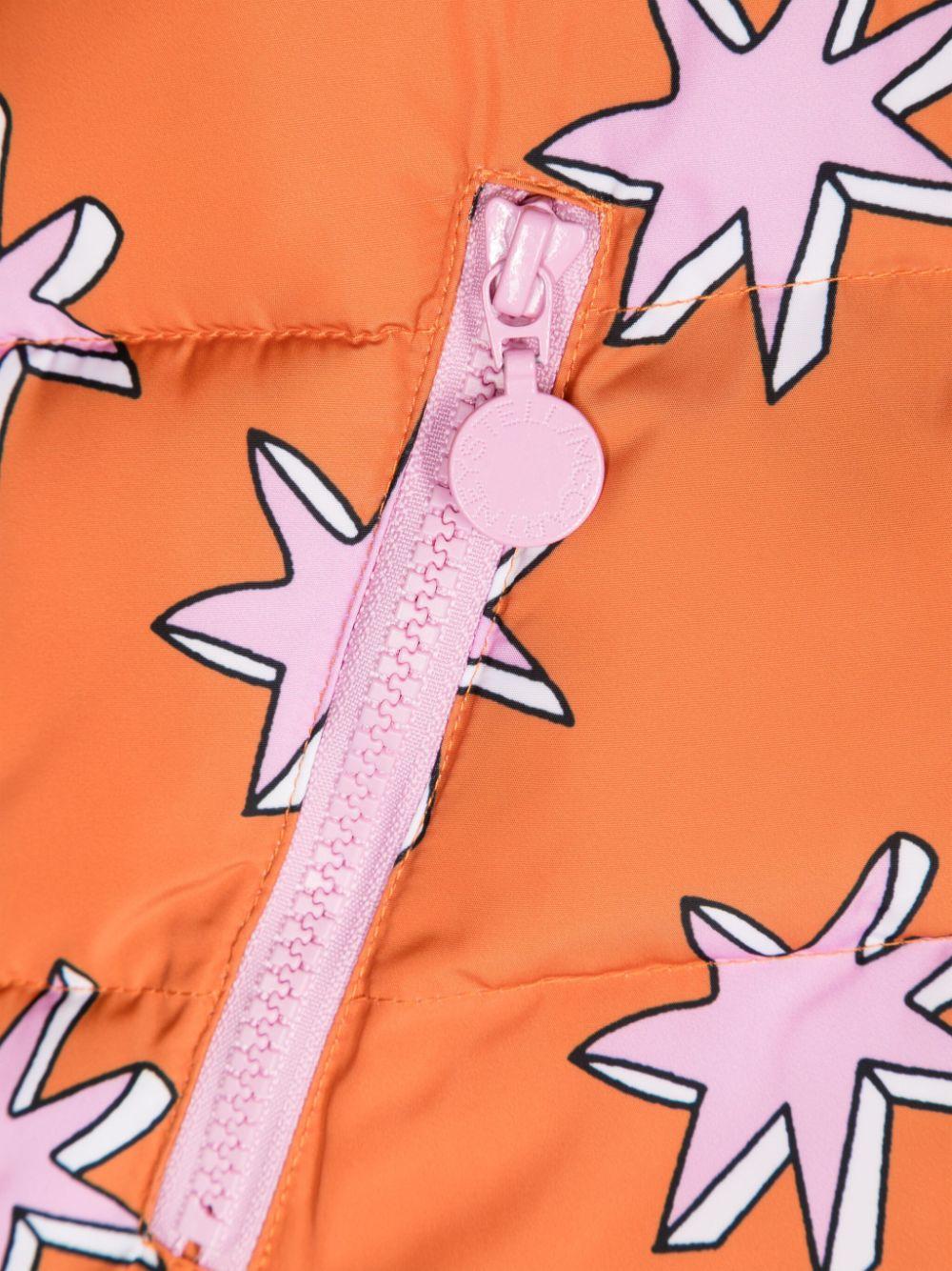 Piumino per bambina Stella McCartney Kids arancione con stampa grafica - Rubino Kids