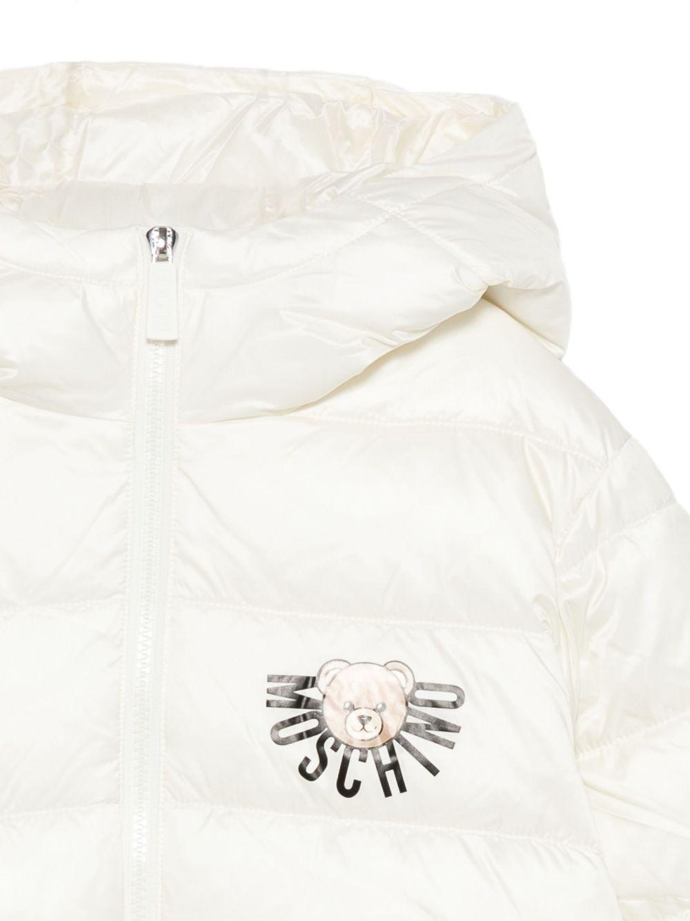 Piumino per bambini Moschino Kids bianco con dettaglio logo - Rubino Kids