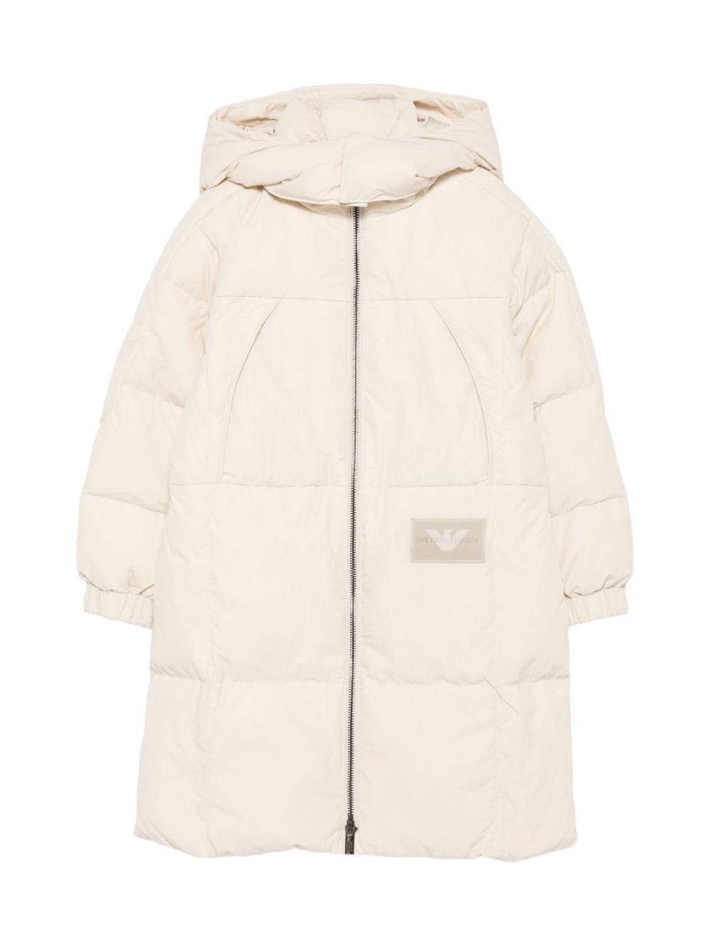 Piumino per bambino Emporio Armani Kids beige con cappuccio - Rubino Kids