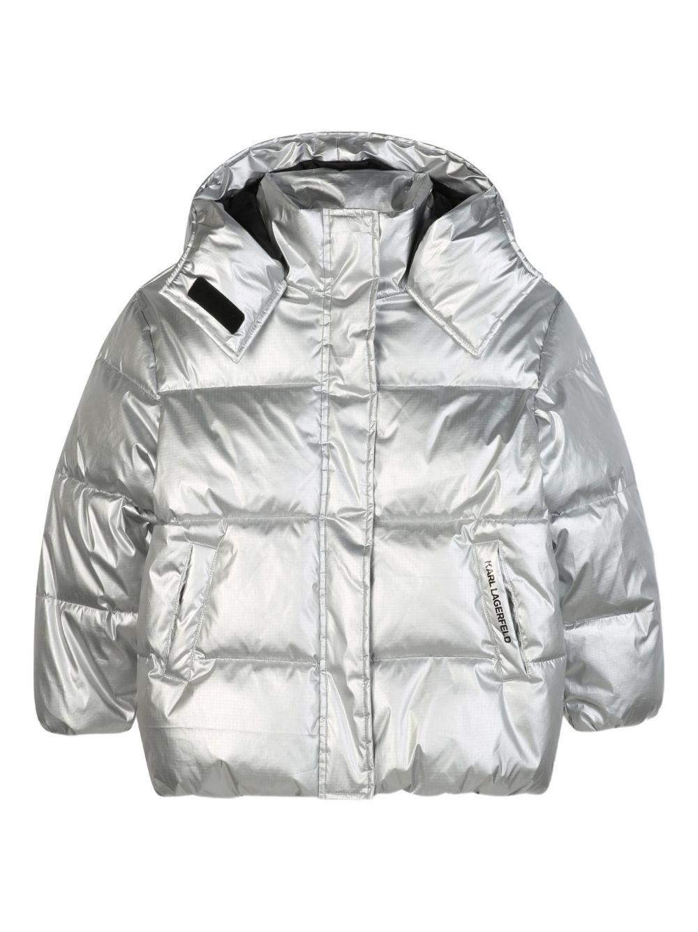 Piumino per bambino Karl Lagerfeld Kids grigio metallizzato - Rubino Kids