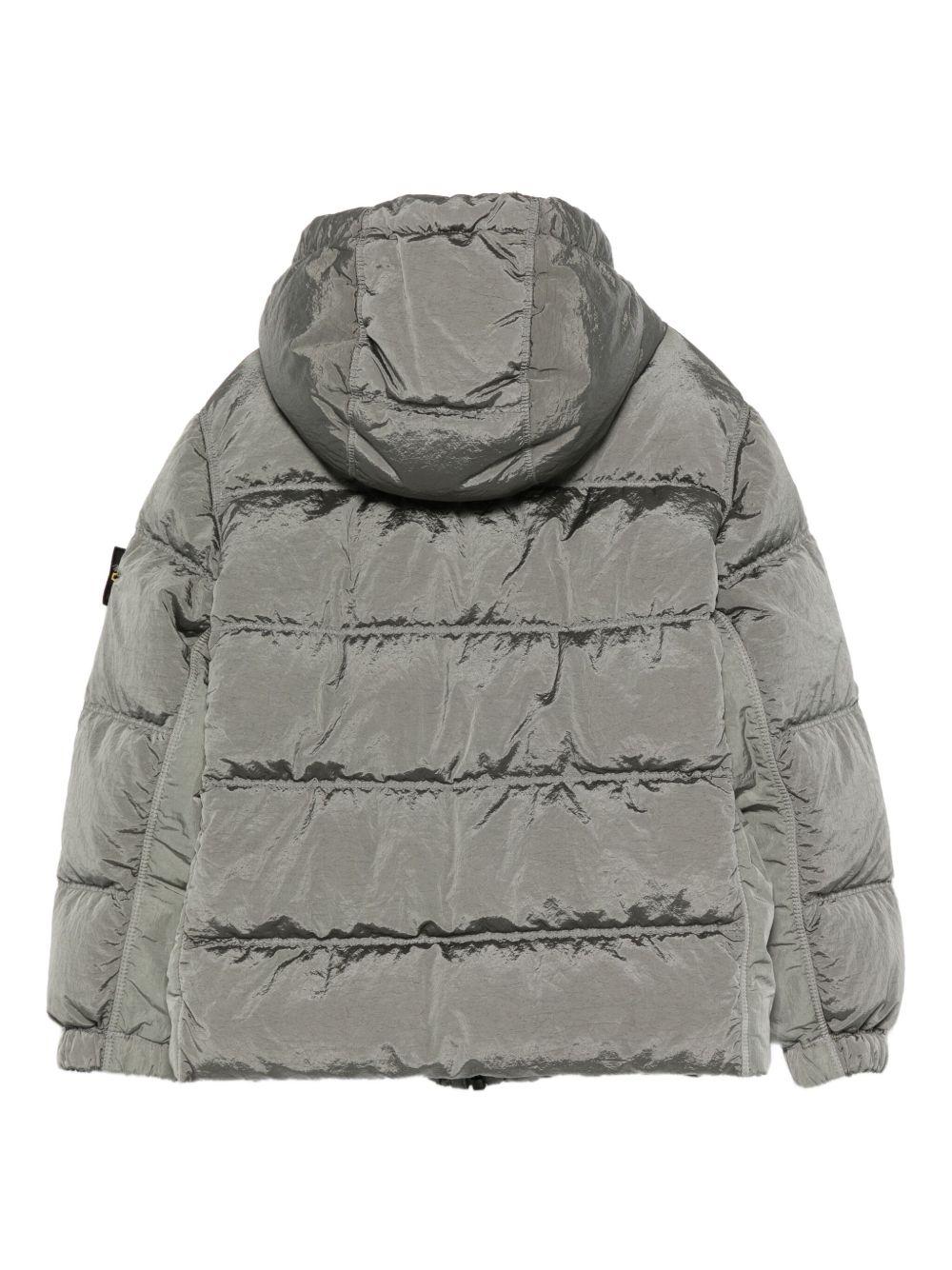 Piumino per bambino Stone Island Junior grigio con cappuccio - Rubino Kids