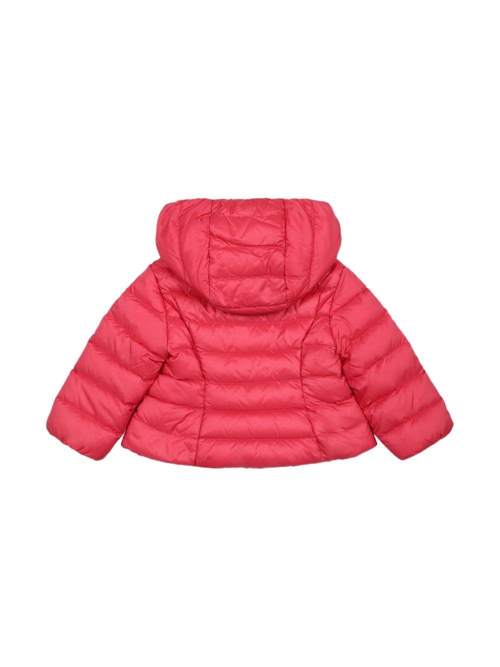Piumino per neonata Moncler Enfant rosa con cappuccio - Rubino Kids