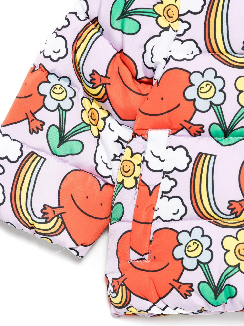 Piumino per neonata Stella McCartney Kids lilla con stampa grafica - Rubino Kids