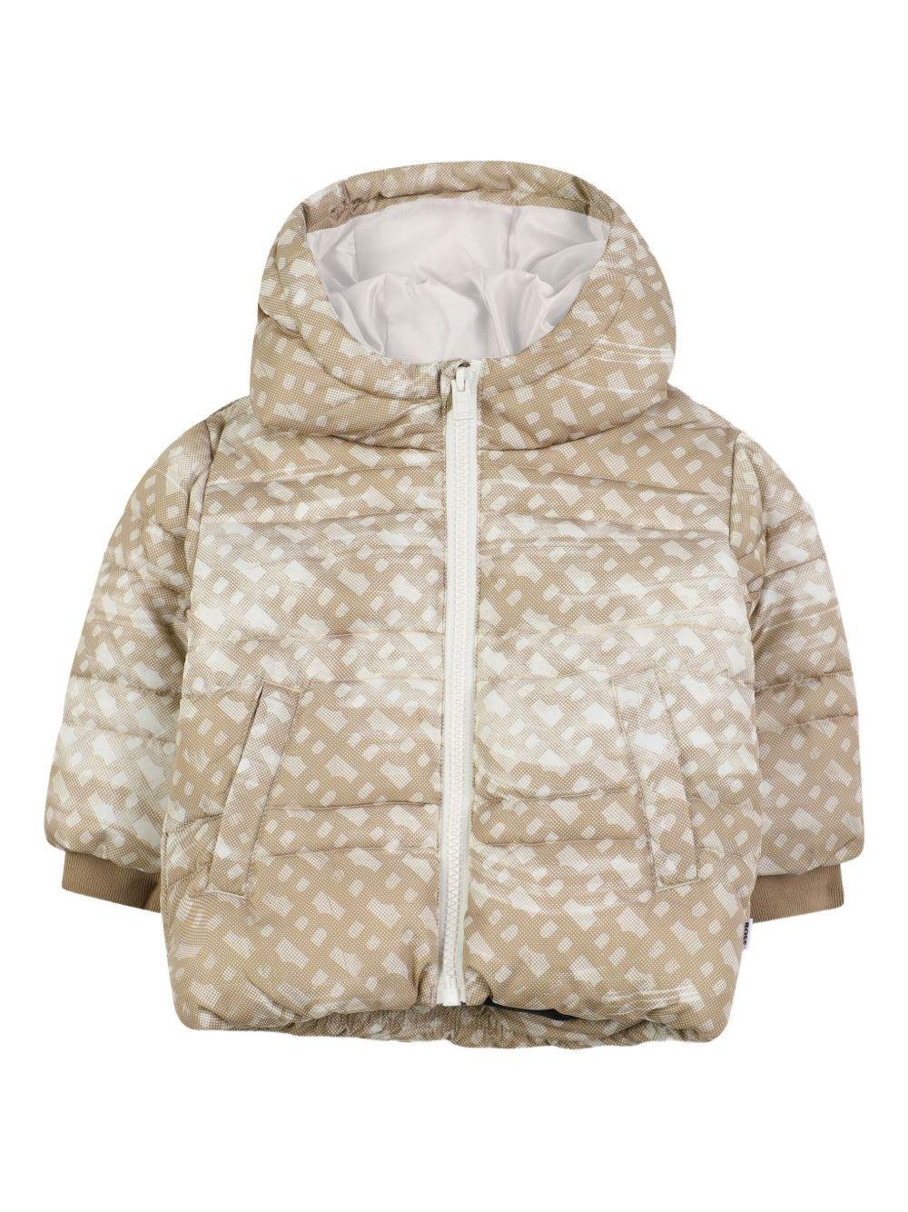 Piumino per neonato Boss Kidswear beige con monogramma - Rubino Kids