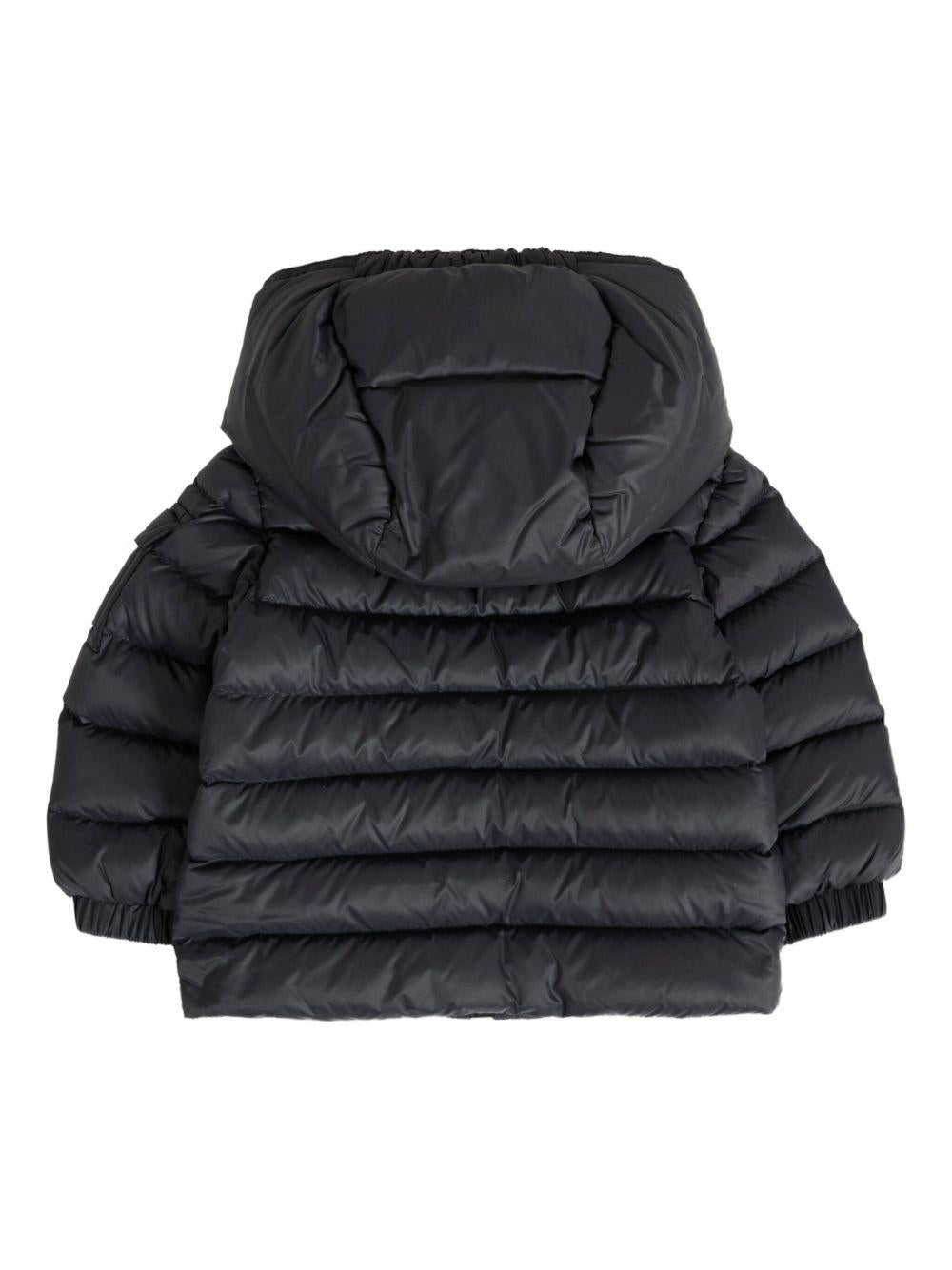 Piumino per neonato Moncler Enfant blu con cappuccio - Rubino Kids