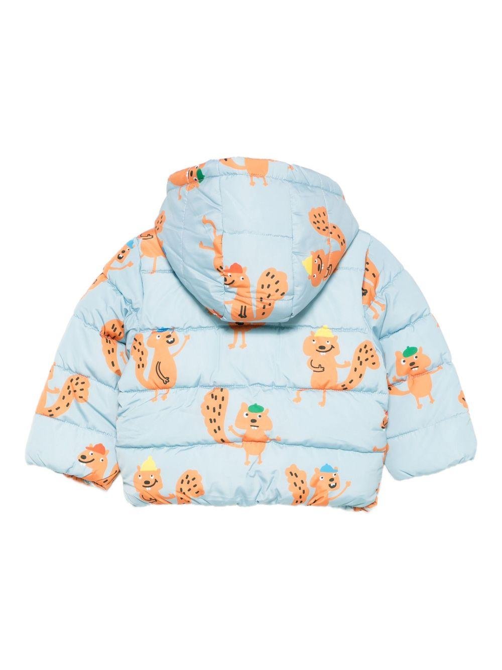 Piumino per neonato Stella McCartney Kids azzurro con stampa scoiattoli - Rubino Kids