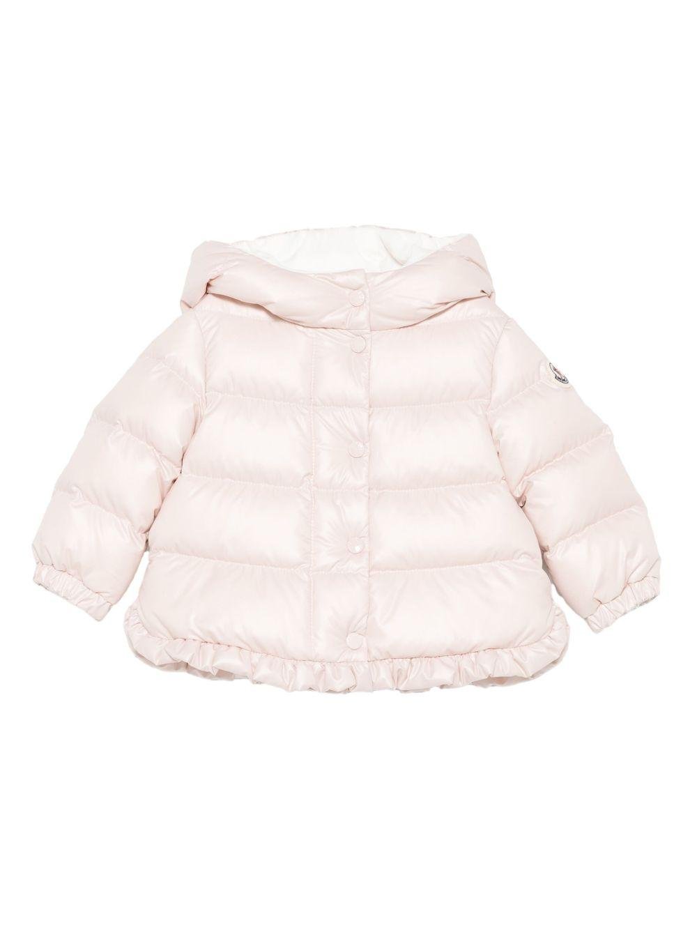 Piumino Tazui per neonata Moncler Enfant rosa con cappuccio - Rubino Kids