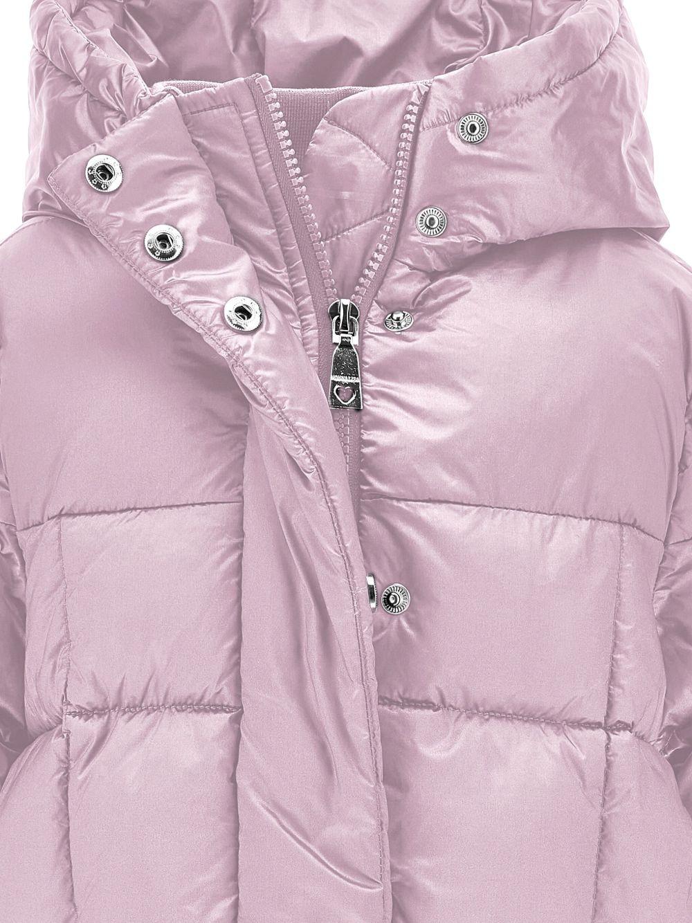 Piumino trapuntato per bambina Monnalisa rosa con cappuccio - Rubino Kids