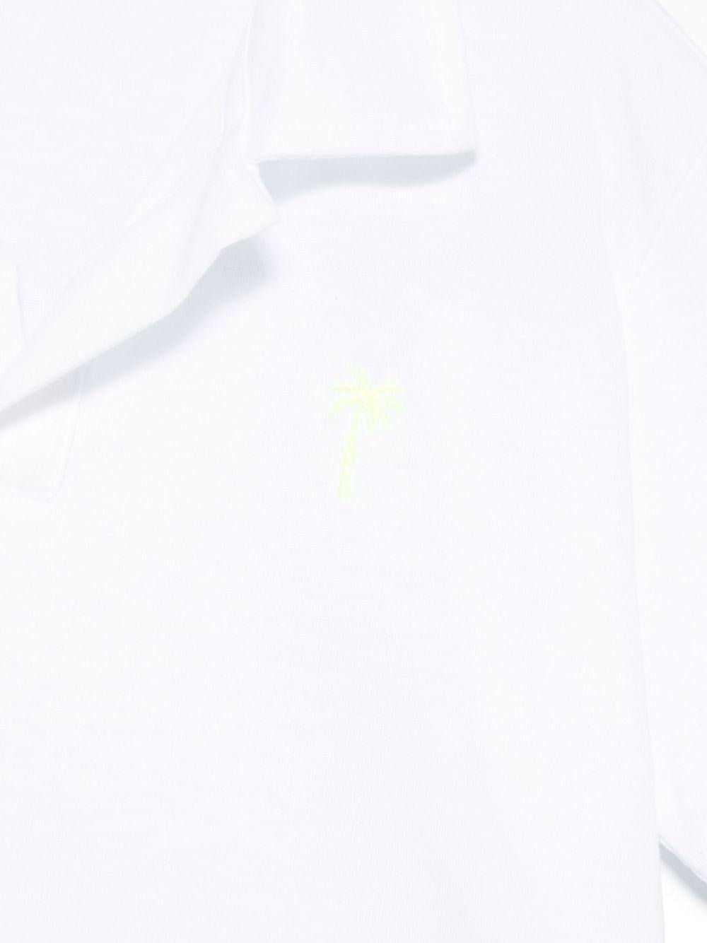 Polo con ricamo Palm Tee per bambino Il Guifo bianco con scollo con spacco - Rubino Kids