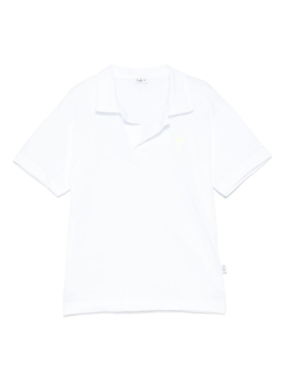 Polo con ricamo Palm Tee per bambino Il Guifo bianco con scollo con spacco - Rubino Kids