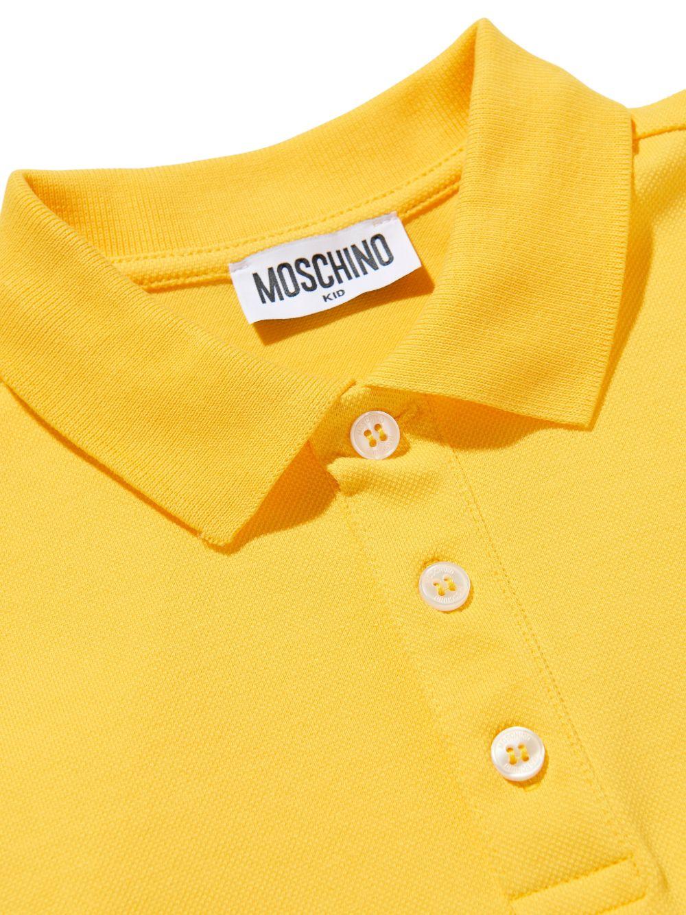 Polo da bambino Moschino kids giallo con stampa orsetto - Rubino Kids