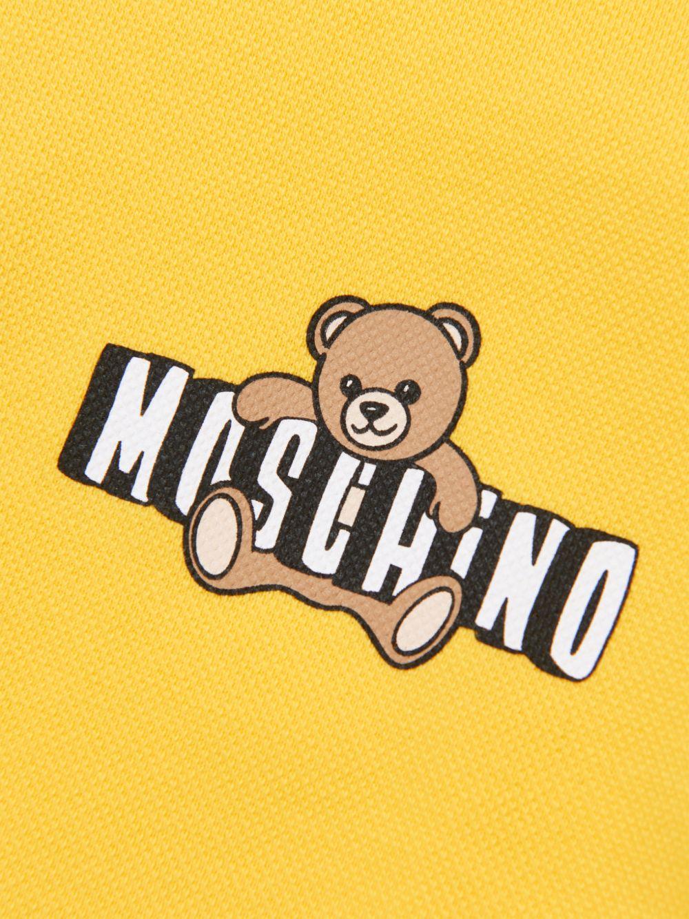 Polo da bambino Moschino kids giallo con stampa orsetto - Rubino Kids