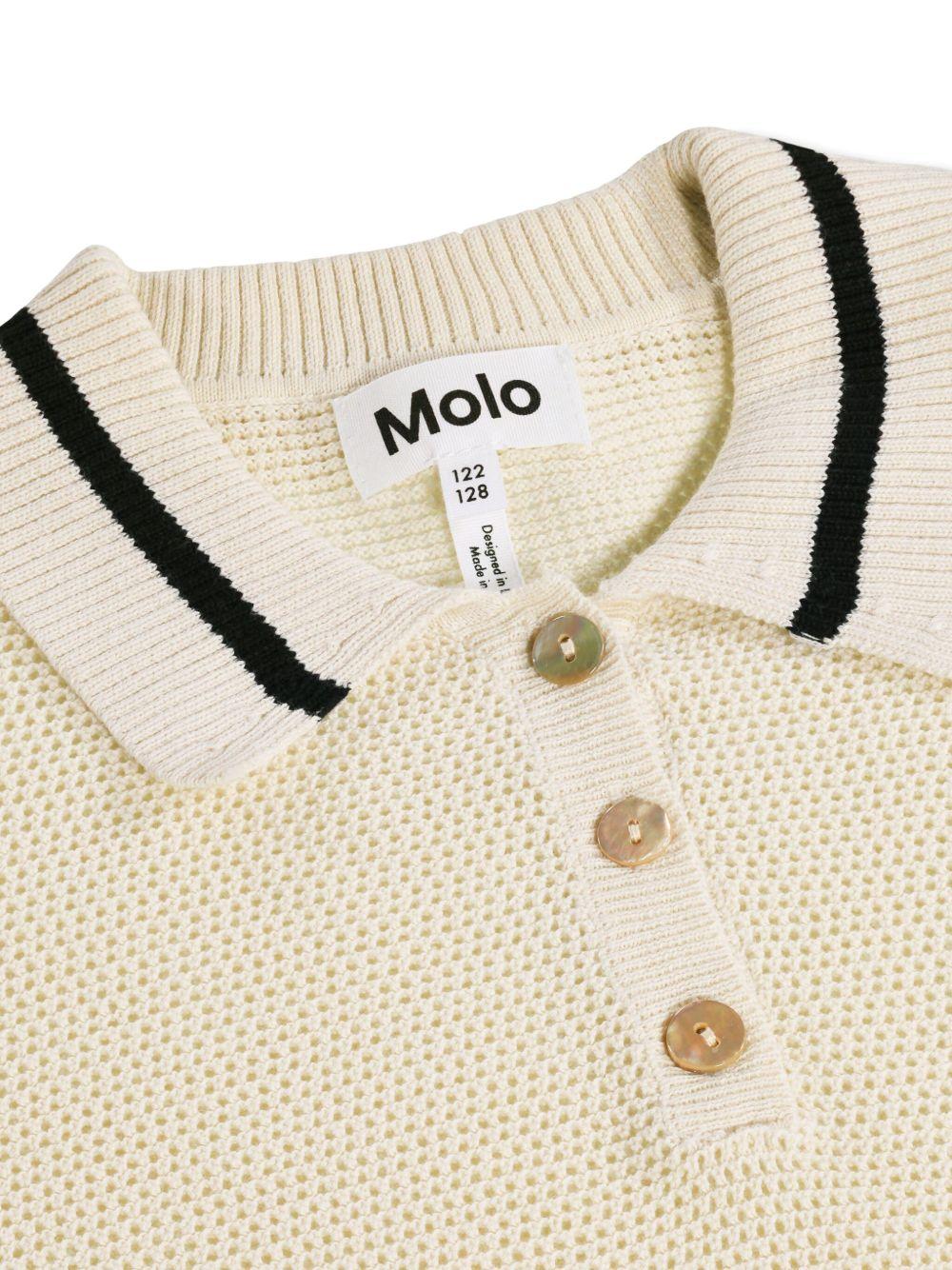 Polo Gwinn per bambina Molo beige con decorazione a righe - Rubino Kids
