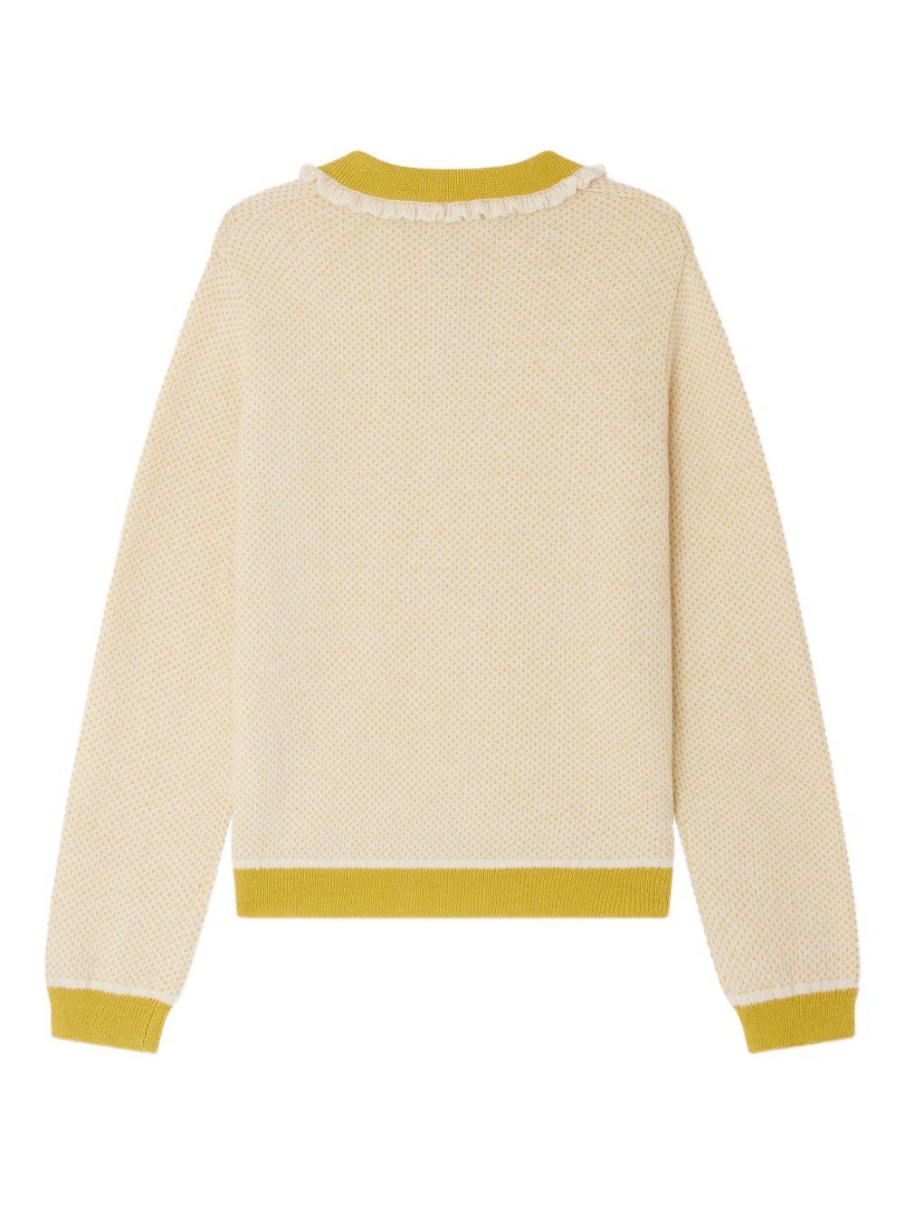 Polo per bambina Bonpoint giallo con colletto con frange - Rubino Kids