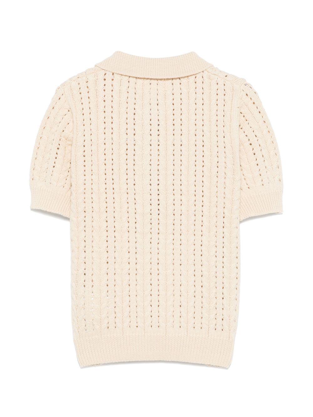 Polo per bambina Molo Gretel beige con abbottonatura frontale corta - Rubino Kids