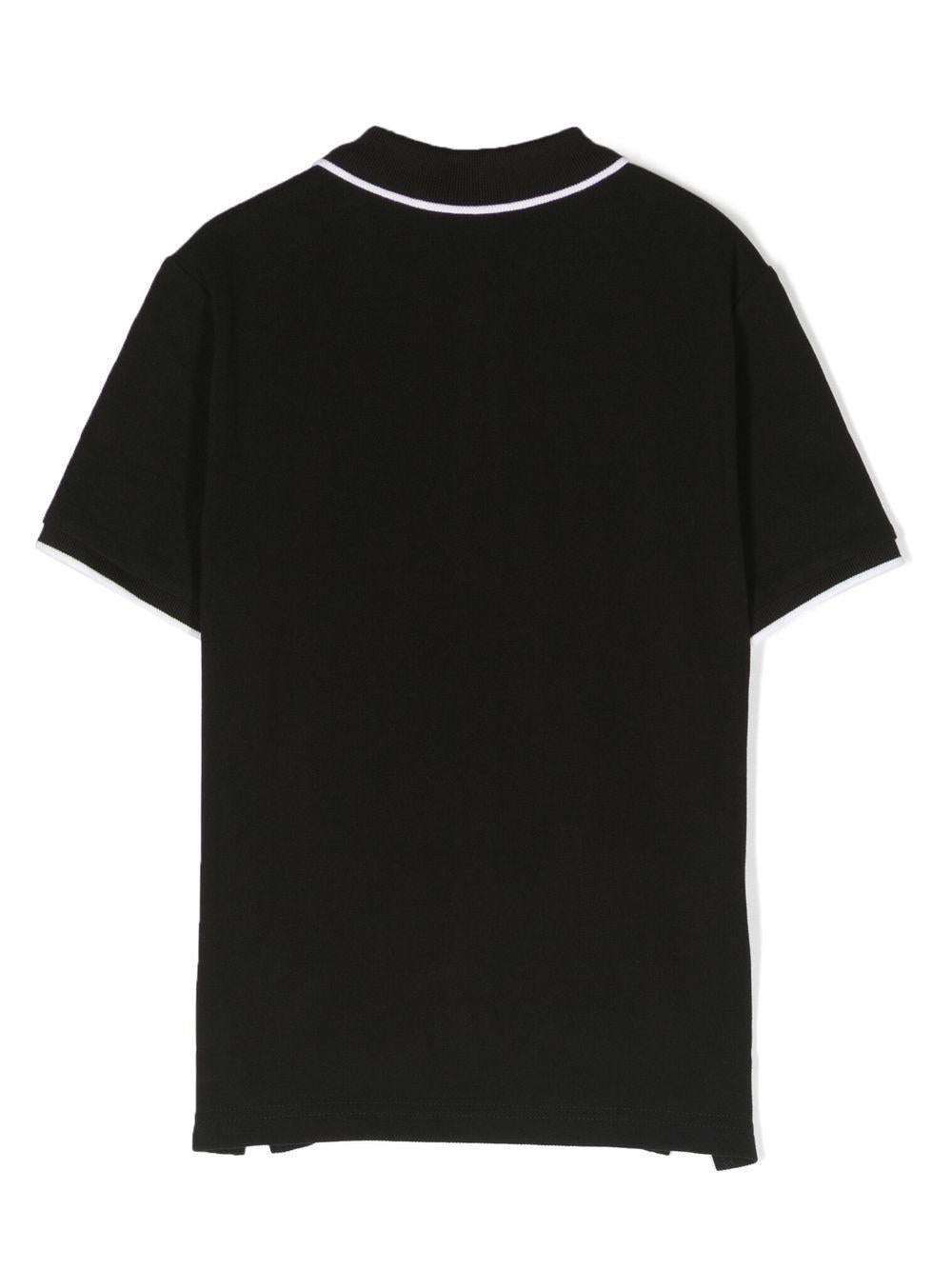 Polo per bambino boss Kids nera con stampa logo sul petto - Rubino Kids