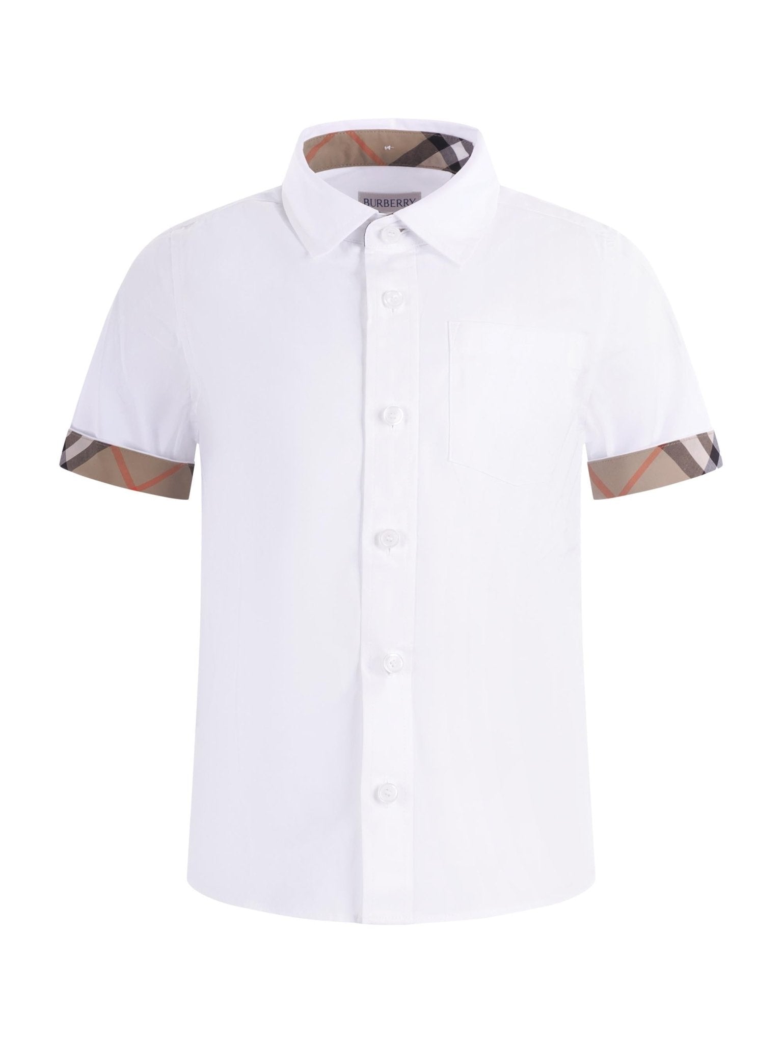 Polo per bambino Burberry Kids bianca con colletto a punta - Rubino Kids