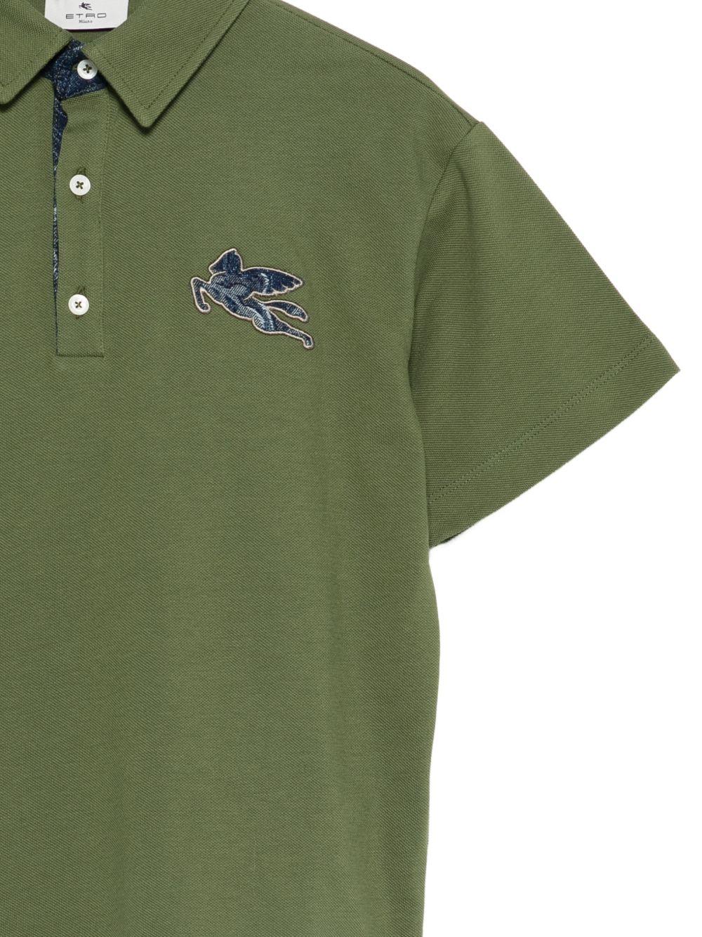 Polo per bambino Etro Kids verde con logo applicato - Rubino Kids