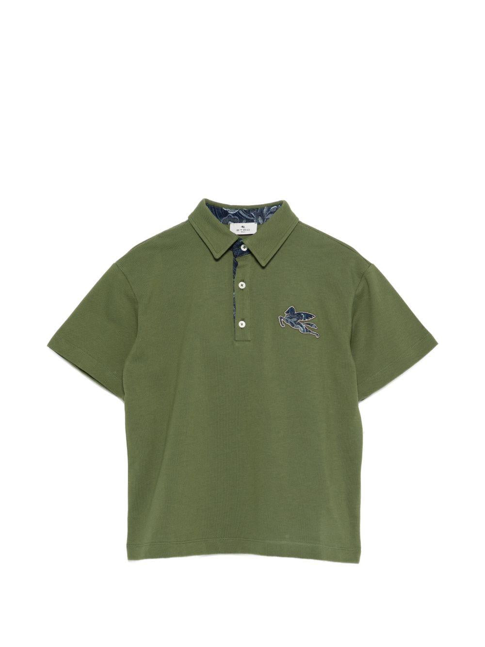 Polo per bambino Etro Kids verde con logo applicato - Rubino Kids