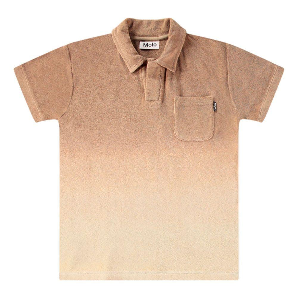Polo per bambino Molo Randel marrone con tasca applicata sul petto - Rubino Kids
