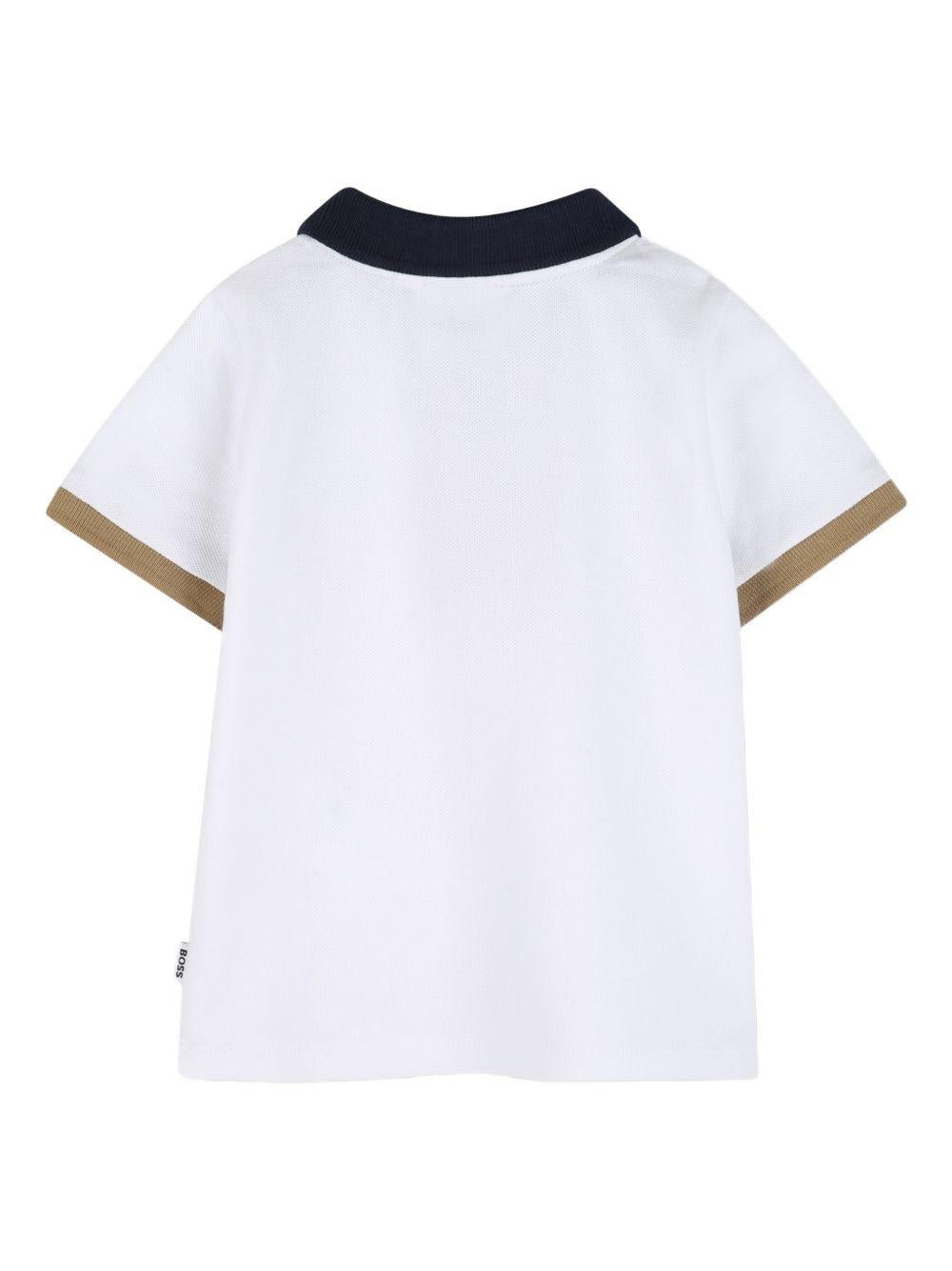 Polo per neonato Boss Kids multicolor con stampa logo sul petto - Rubino Kids