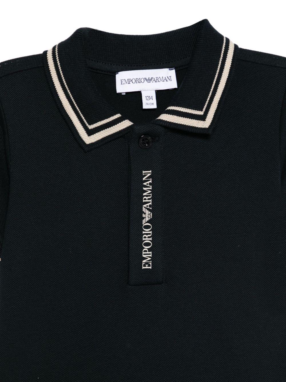 Polo per neonato Emporio Armani Kids blu con colletto a punta - Rubino Kids