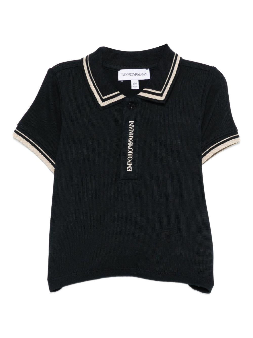 Polo per neonato Emporio Armani Kids blu con colletto a punta - Rubino Kids