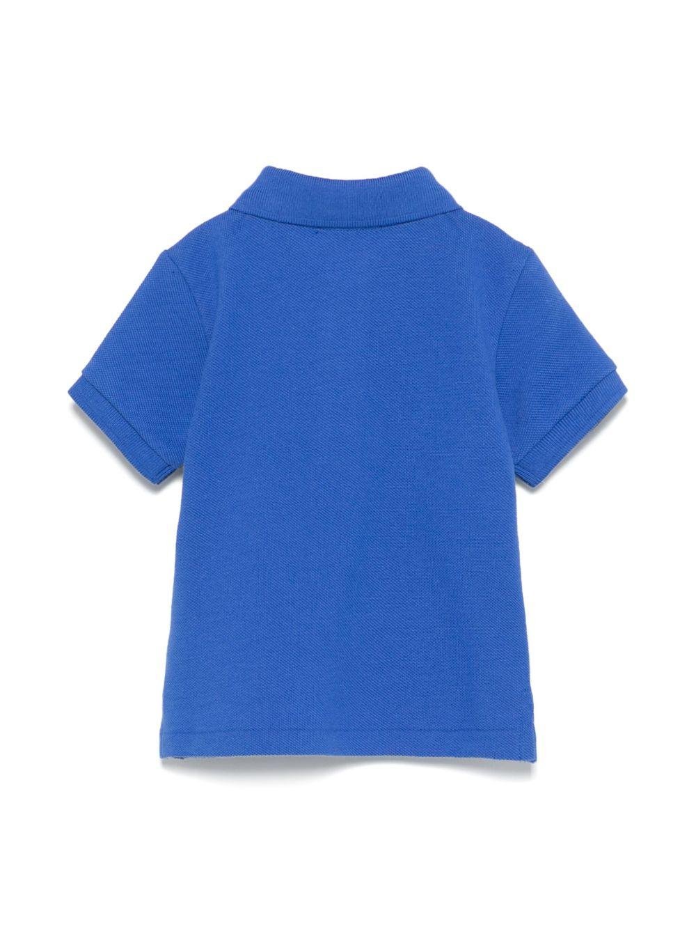 Polo per neonato Polo Ralph Lauren Kids blu in piqué con motivo Teddy sul davanti - Rubino Kids