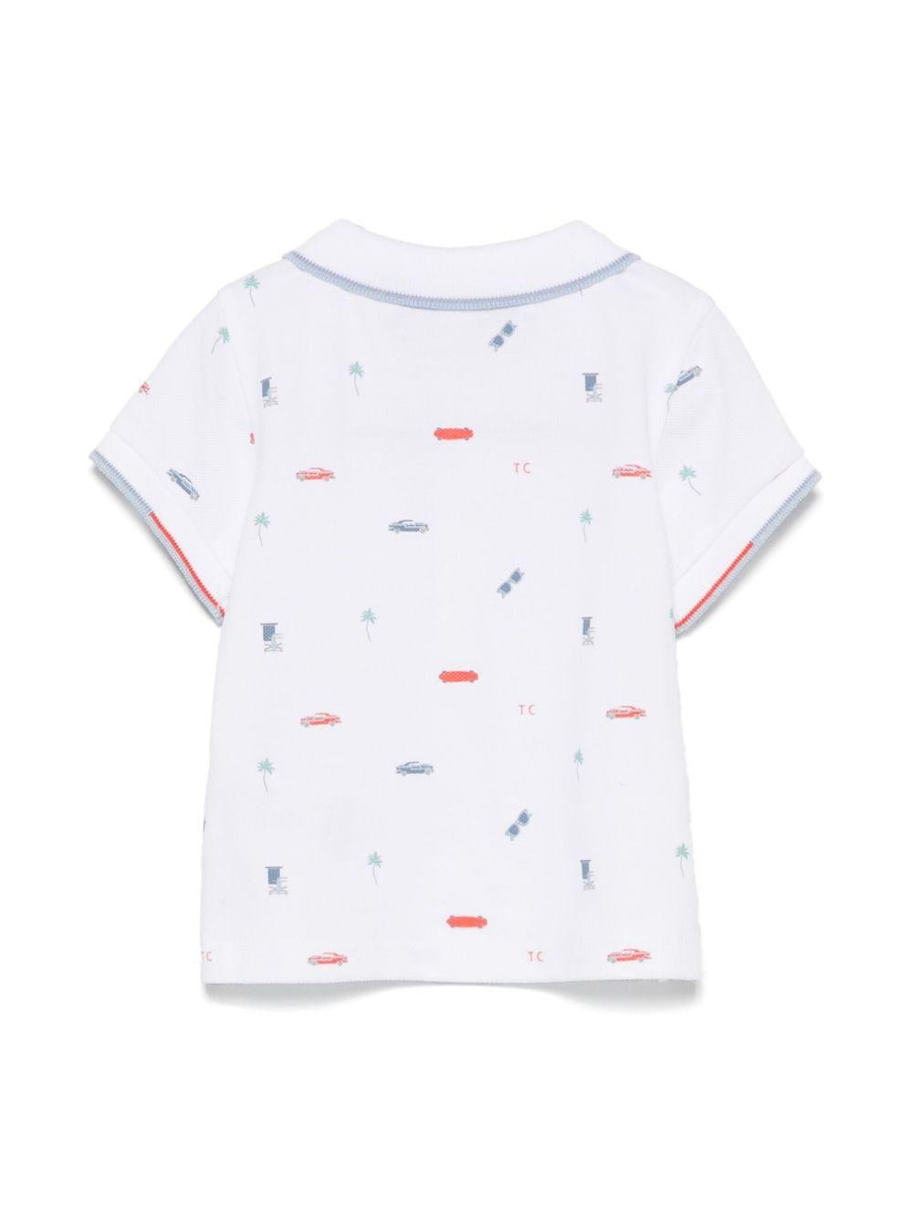 Polo per neonato Tartine Et Chocolat bianco con stampa grafica - Rubino Kids