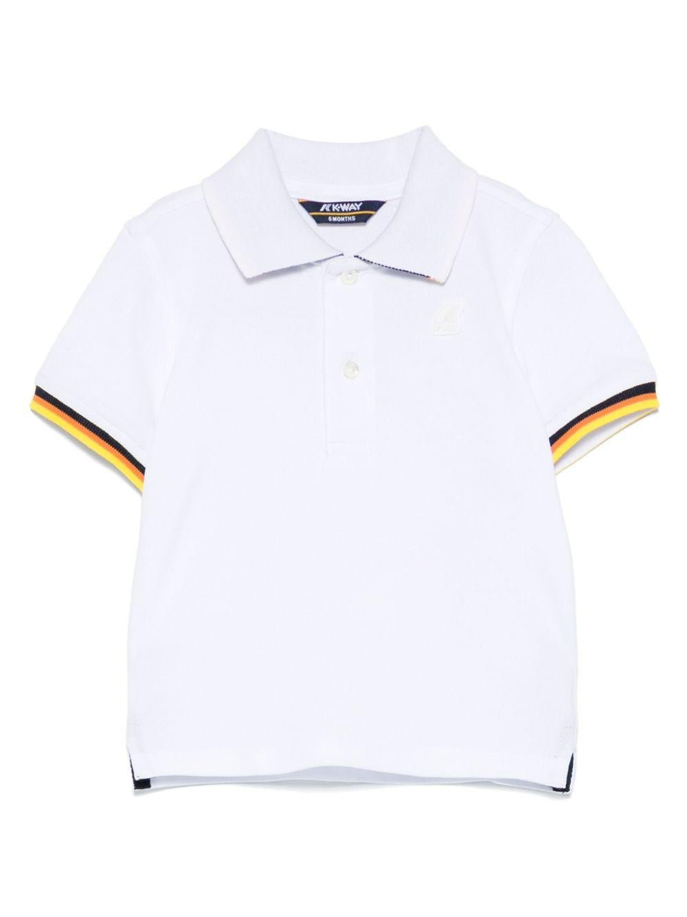 Polo Vincent per neonato K Way Kids bianco con polsini a coste - Rubino Kids