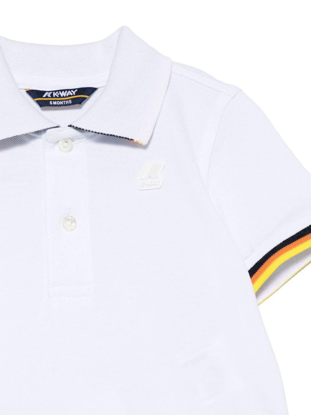 Polo Vincent per neonato K Way Kids bianco con polsini a coste - Rubino Kids