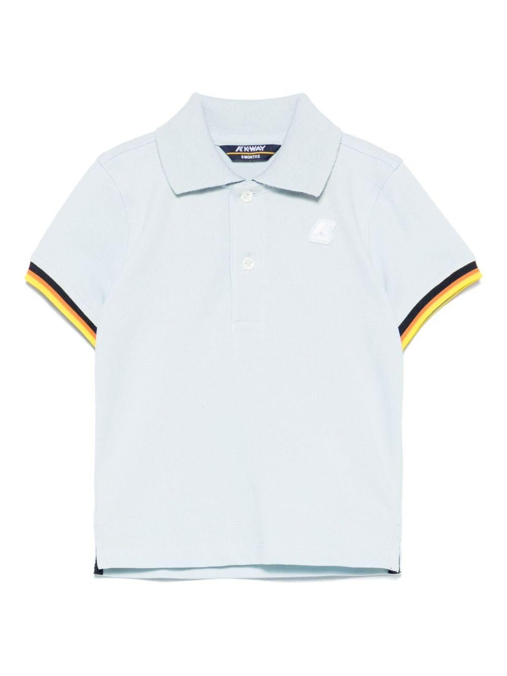 Polo Vincent per neonato K Way Kids celeste con orlo dritto - Rubino Kids