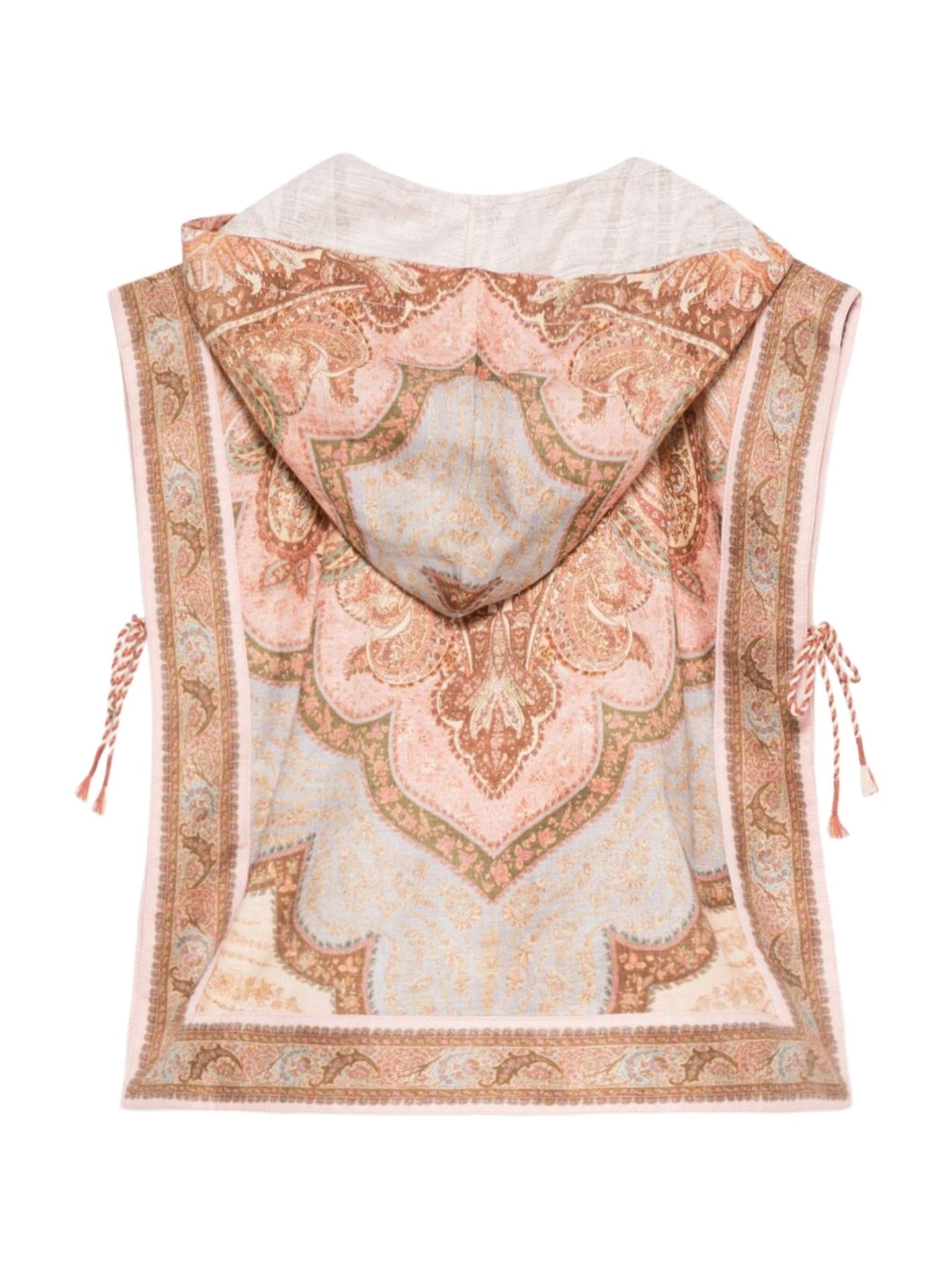 Poncho leggero per bambina Zimmermann Kids beige con cappuccio fantasia Awaken - Rubino Kids