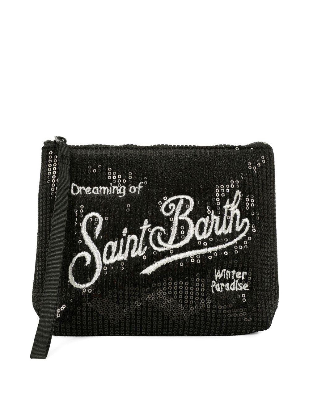Pouch per bambina MC2 Saint Barth Kids nera con decorazione con paillettes - Rubino Kids