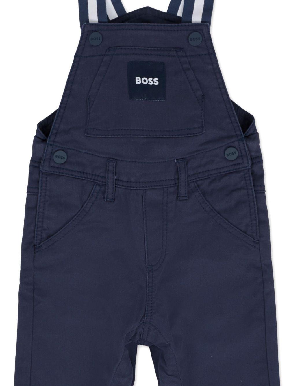 Salopette per neonato Boss Kids blu con spalline a righe - Rubino Kids