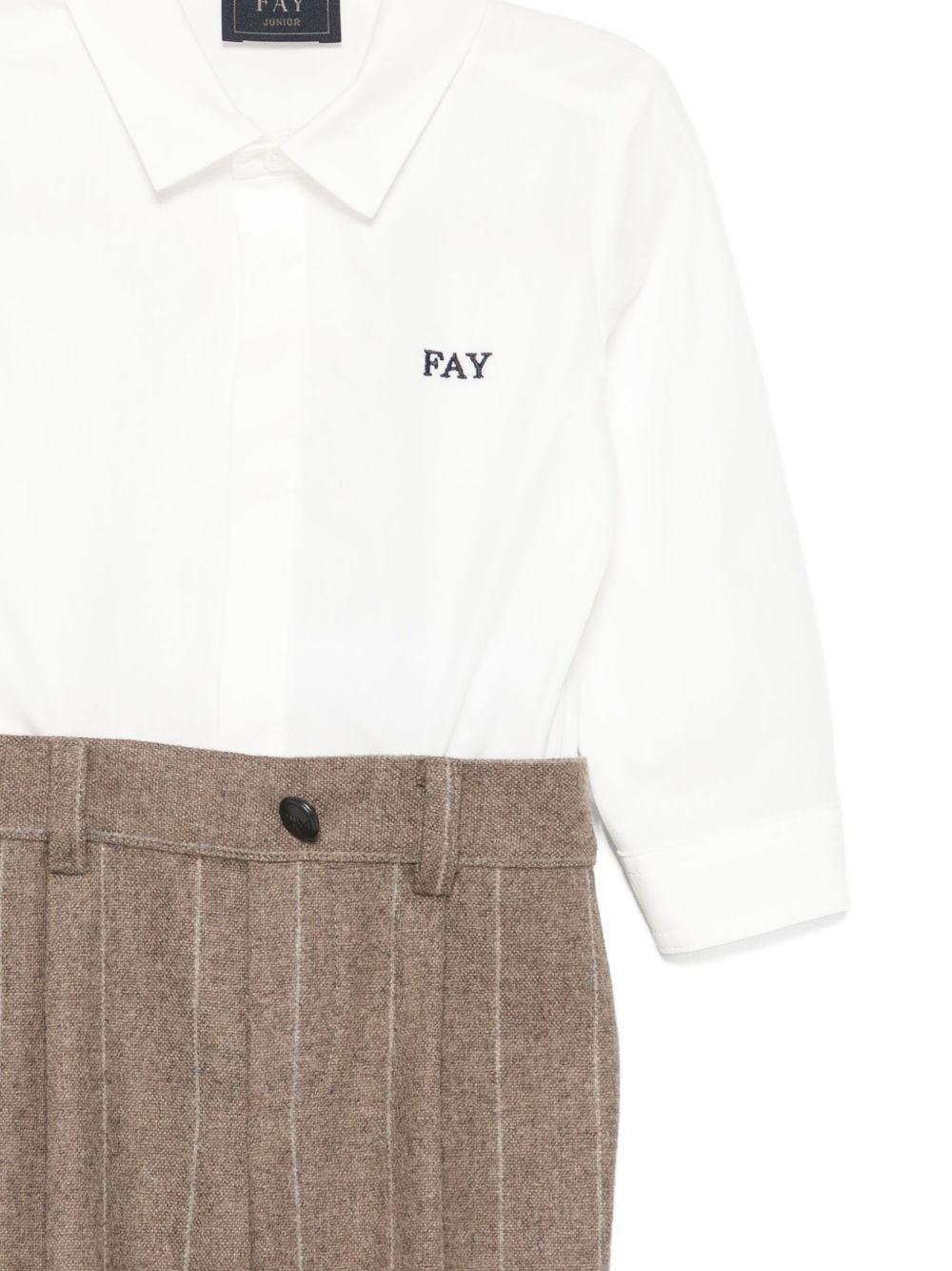 Salopette per neonato Boss Kids marrone con bretelle regolabili a righe - Rubino Kids