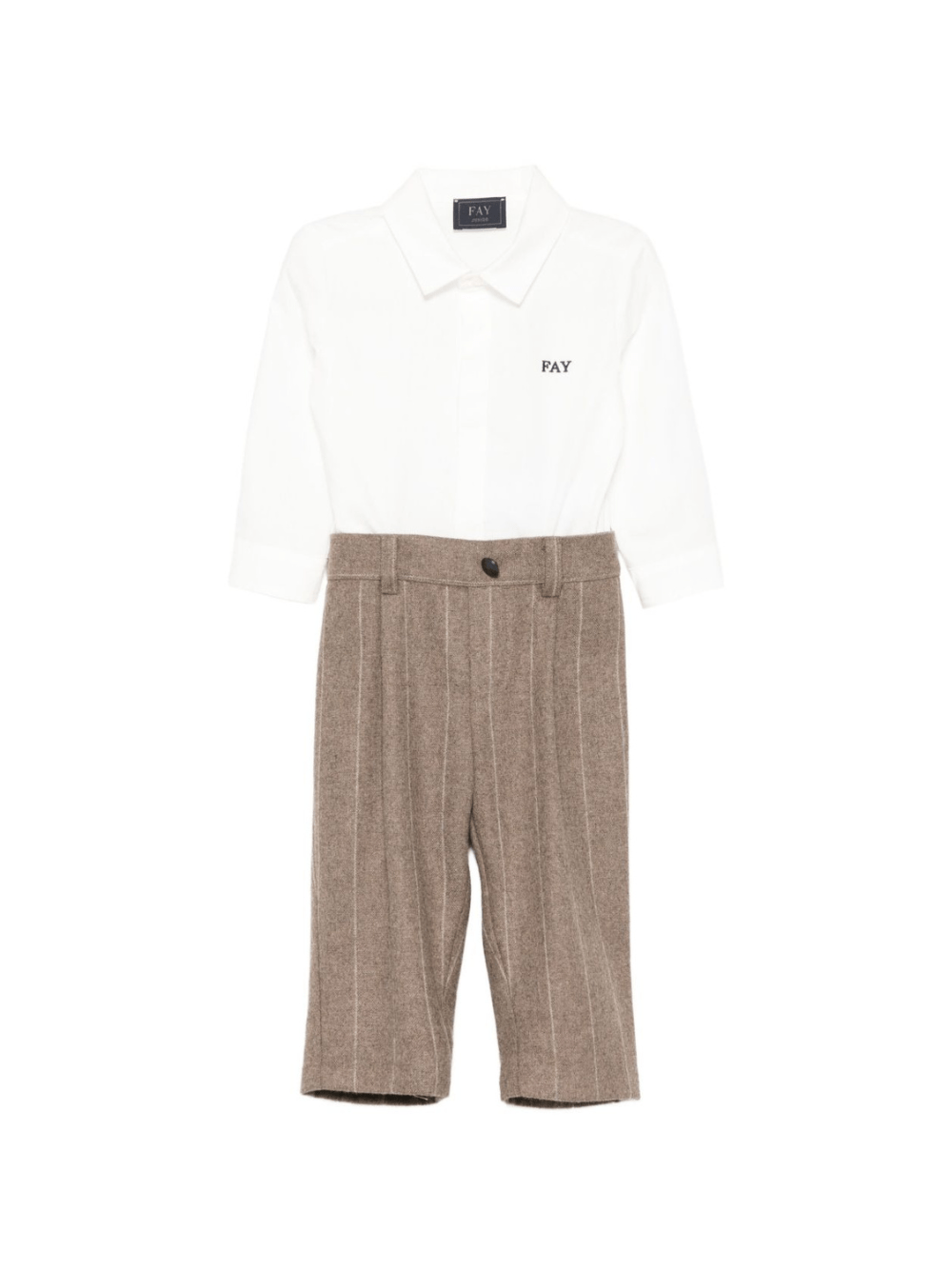 Salopette per neonato Boss Kids marrone con bretelle regolabili a righe - Rubino Kids