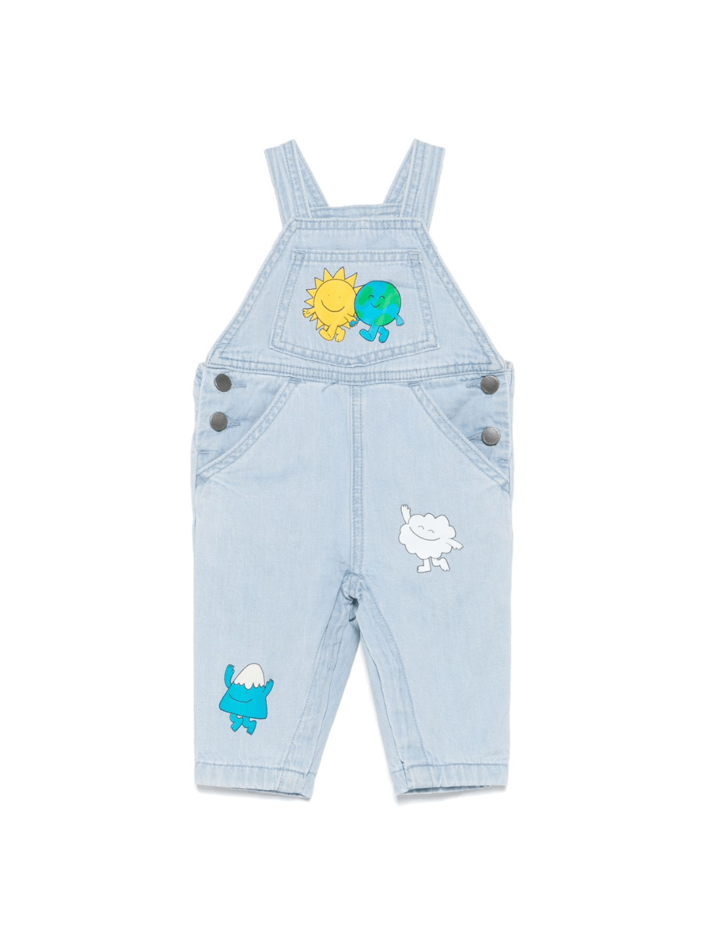 Salopette per neonato Stella McCartney Kids in denim con stampa a motivi - Rubino Kids