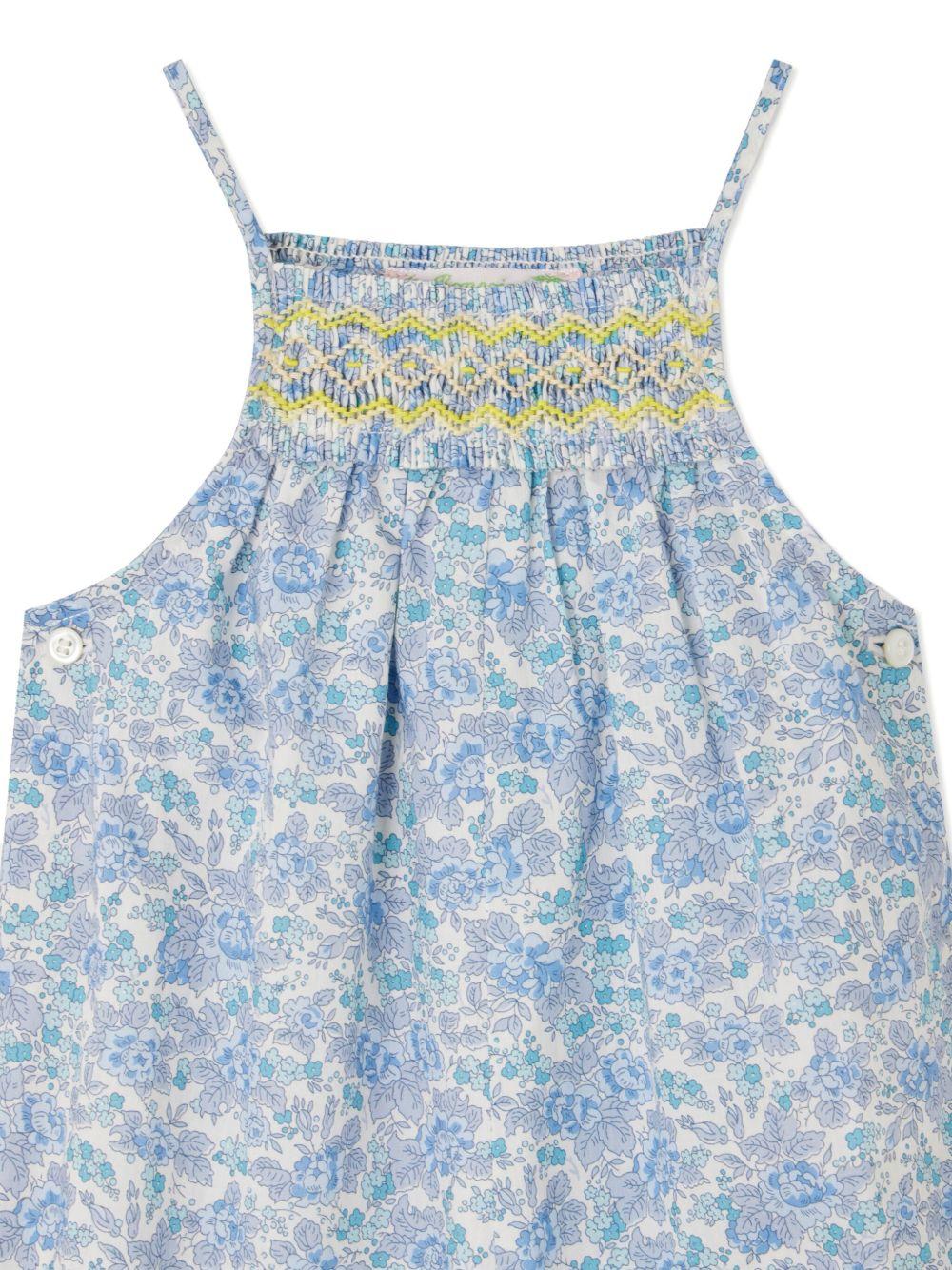 Salopette Smockee Lilisy per neonata Bonpoint blu con spalline sottili - Rubino Kids